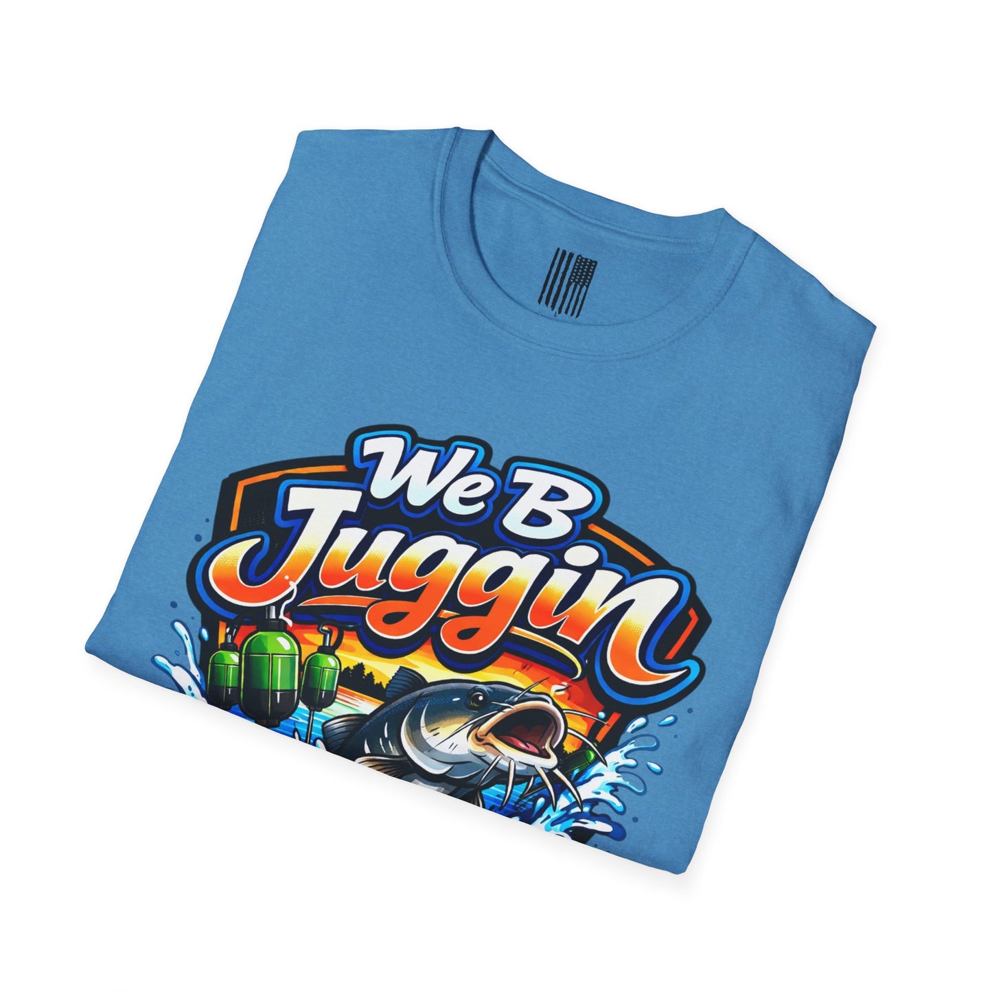 Fishing T-Shirt — "We B Juggin" River Monsters Vertical Trot Lines Graphic Tee