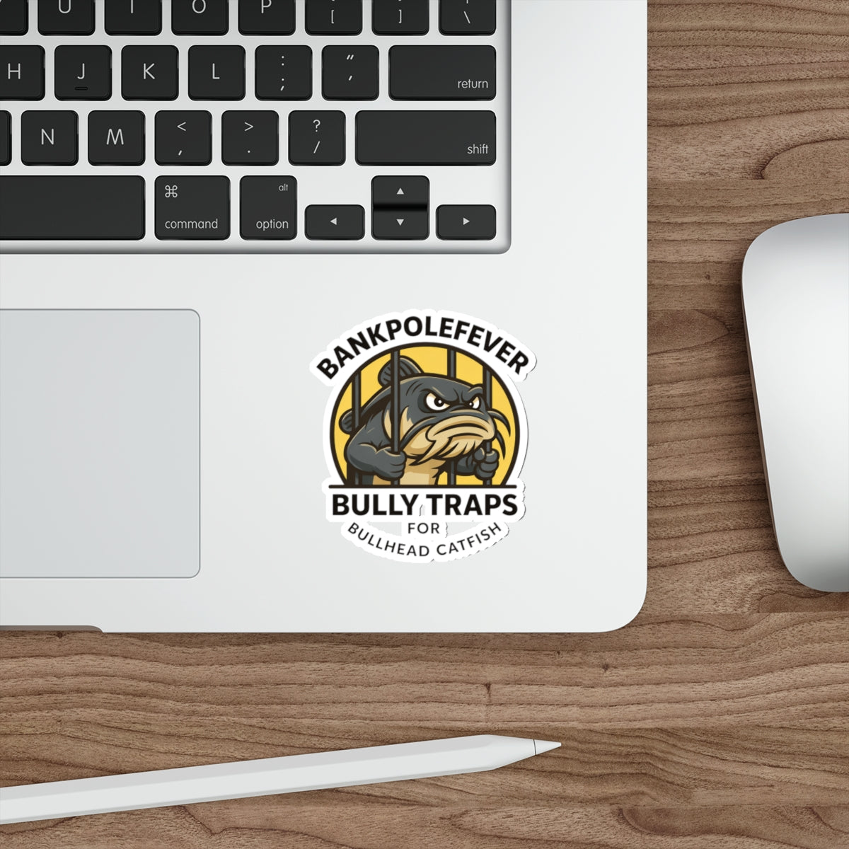 Die-Cut Sticker — “Bully Traps” Bullhead Catfish Fishing Logo (BankPoleFever)