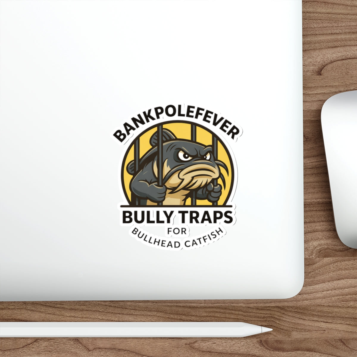 Die-Cut Sticker — “Bully Traps” Bullhead Catfish Fishing Logo (BankPoleFever)