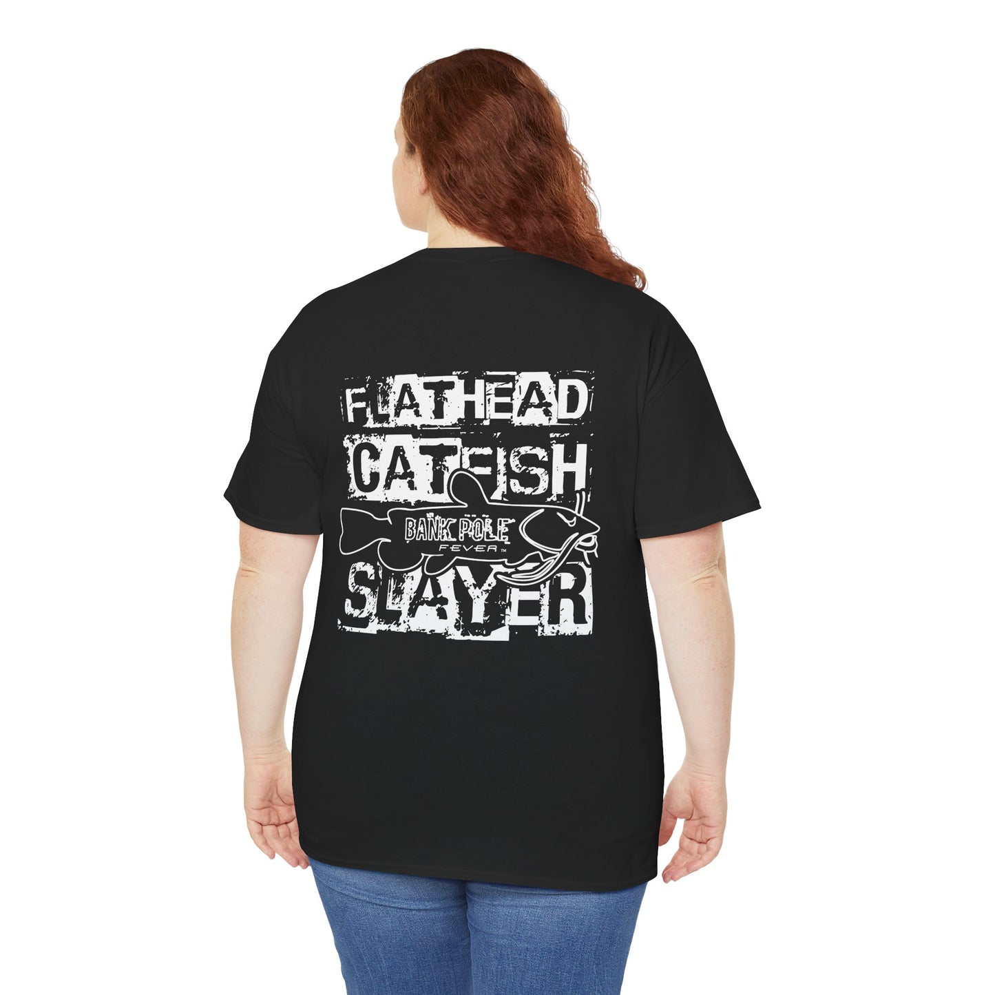 Mens/ Women's Adult Flathead Catfish Slayer Unisex Heavy Cotton Tee - Fun Fishing Shirt for Anglers