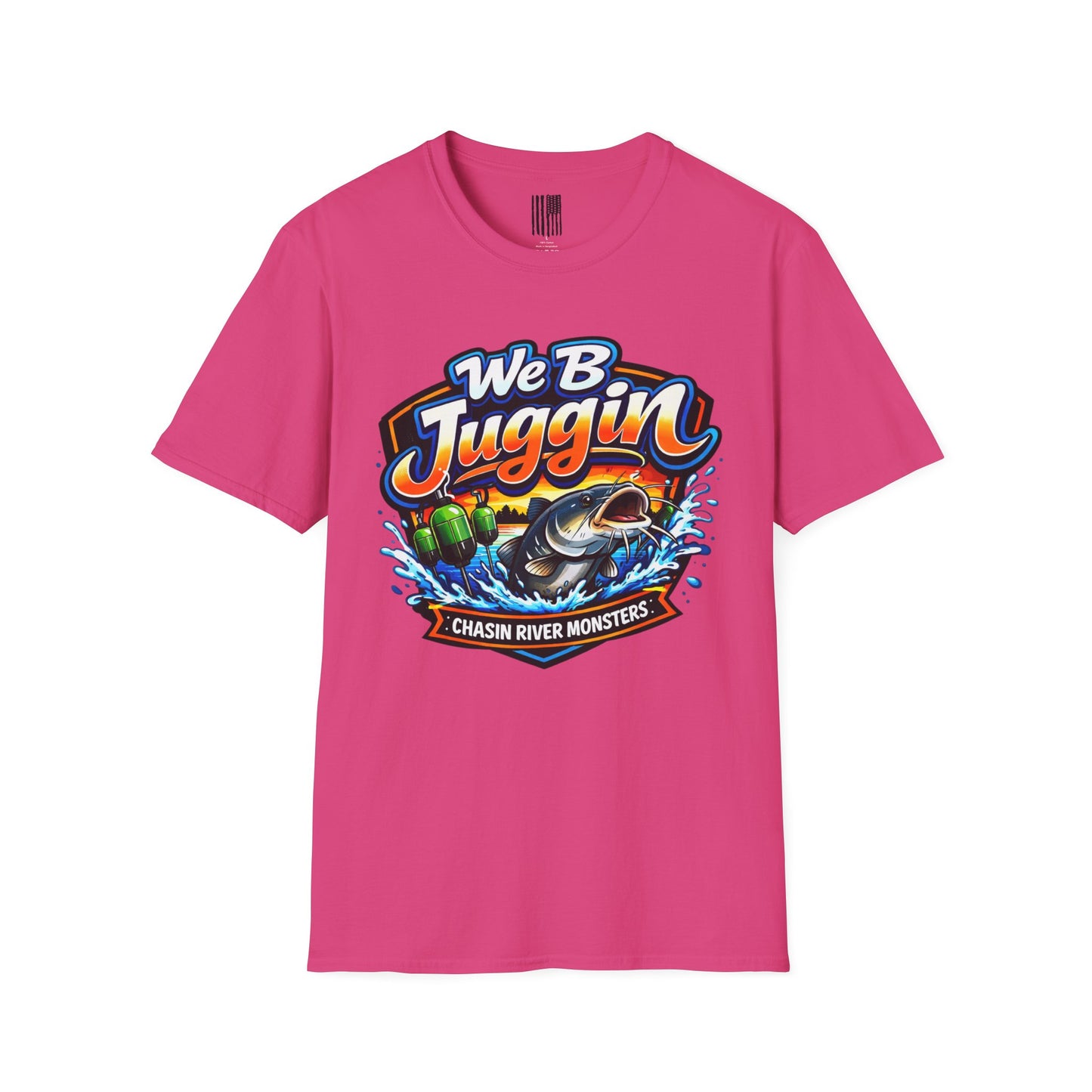 Fishing T-Shirt — "We B Juggin" River Monsters Vertical Trot Lines Graphic Tee