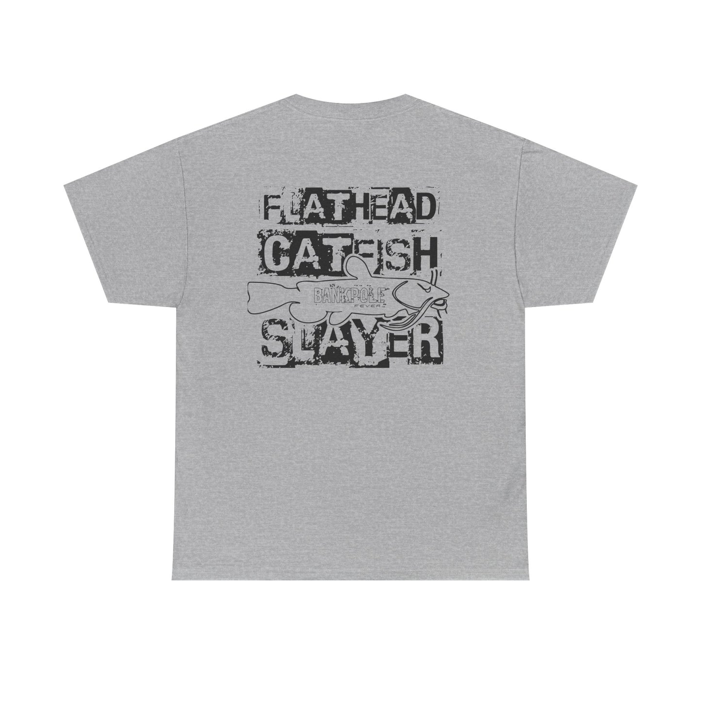 Mens/ Women's Adult Flathead Catfish Slayer Unisex Heavy Cotton Tee - Fun Fishing Shirt for Anglers