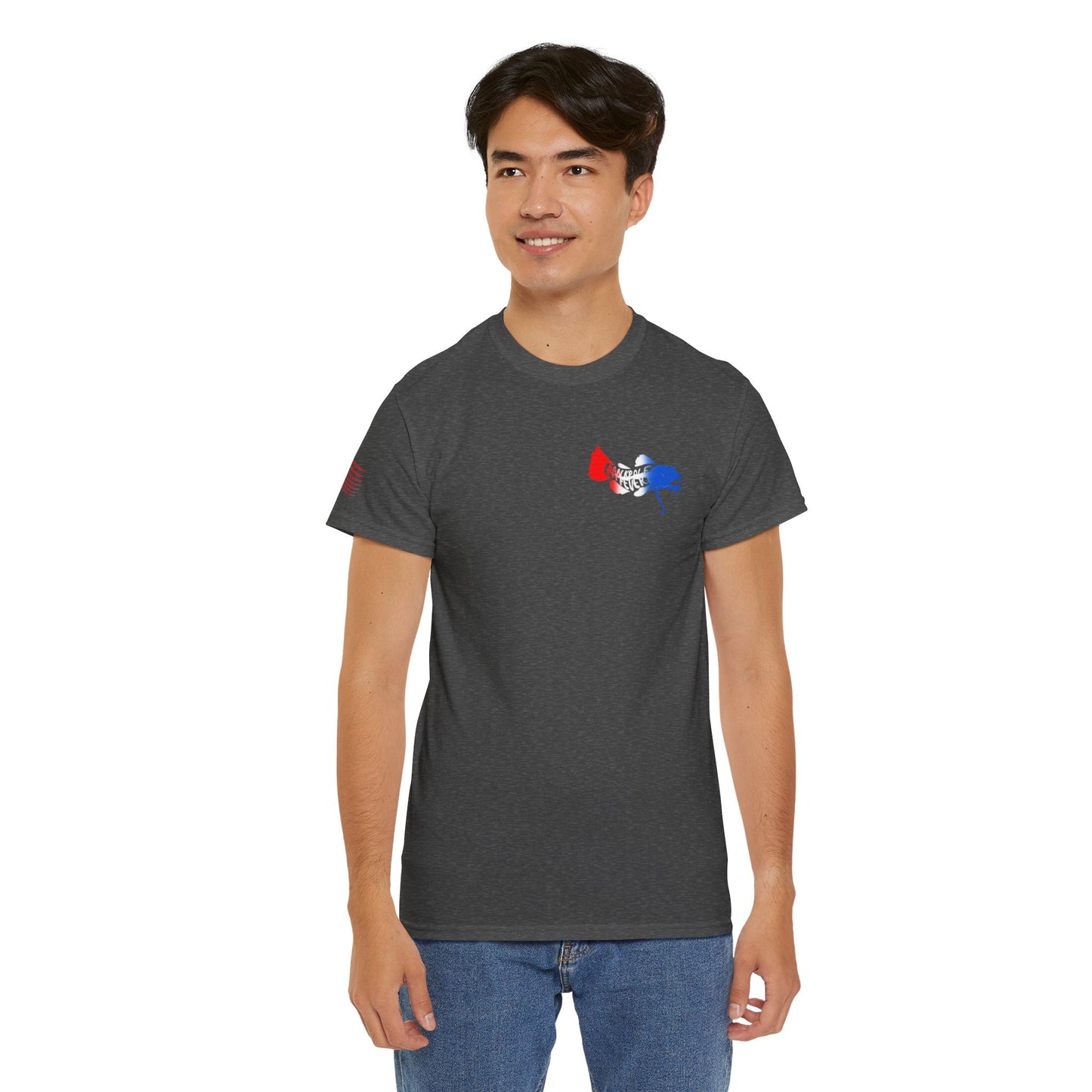 Red/white/Blue Show Me Those Kitties Unisex Heavy Cotton Tee – Bold Graphic T-Shirt for Fishermen