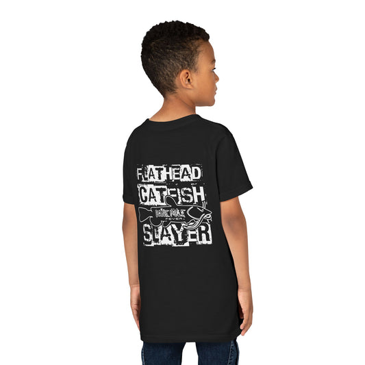 Funny Youth Short Sleeve Tee - Show Me Those Kitties Fishing Shirt