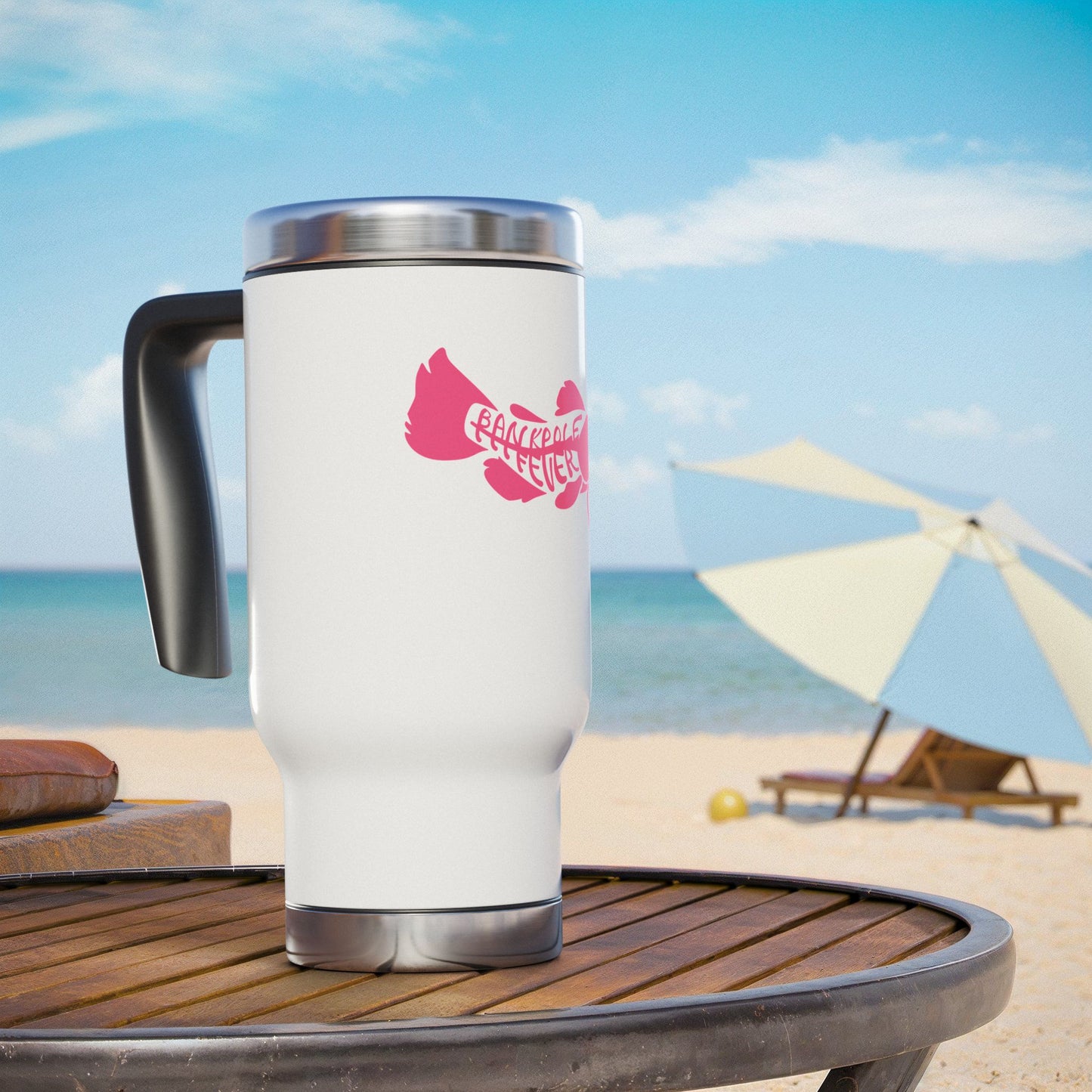 Women's Travel Mug for Fish Lovers - 14oz Stainless Steel with Handle