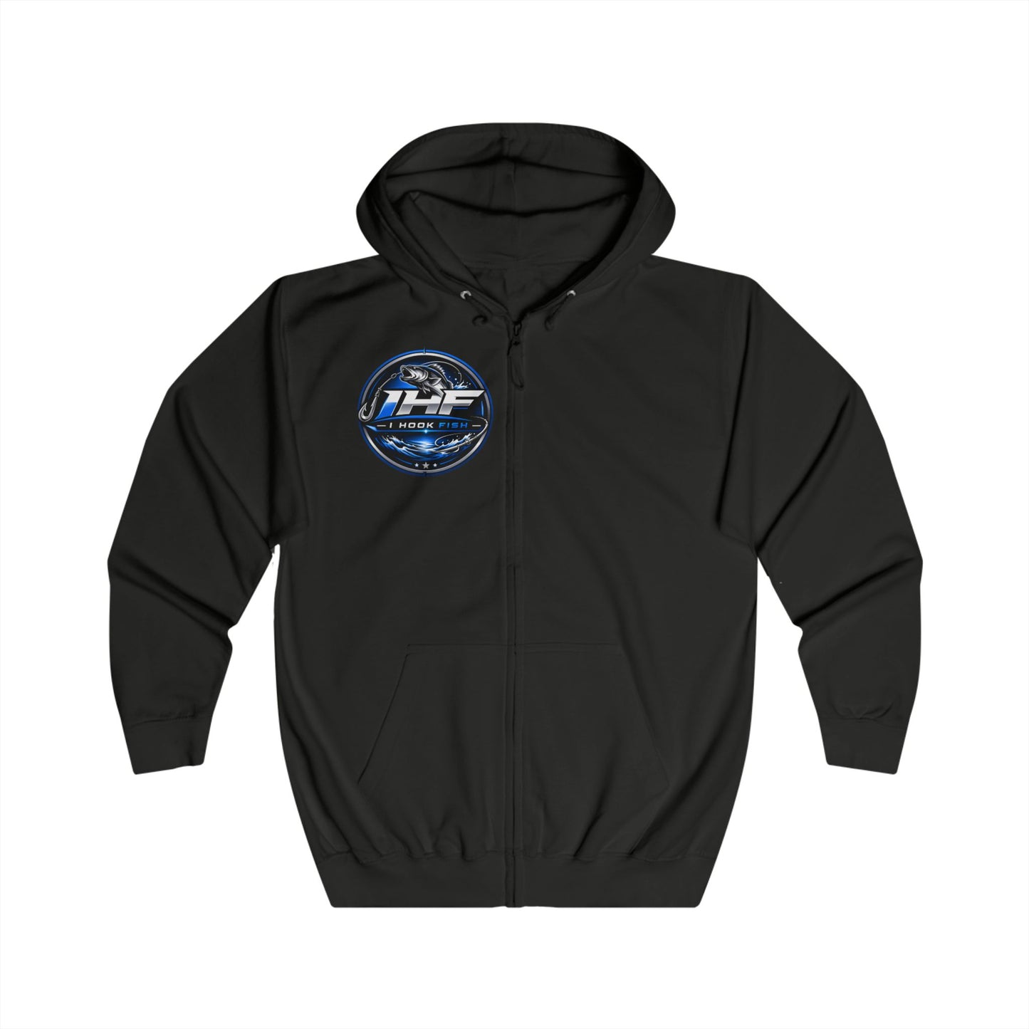 THF Racing Logo Zip Hoodie — Motorsport Graphic Full-Zip Hooded Jacket