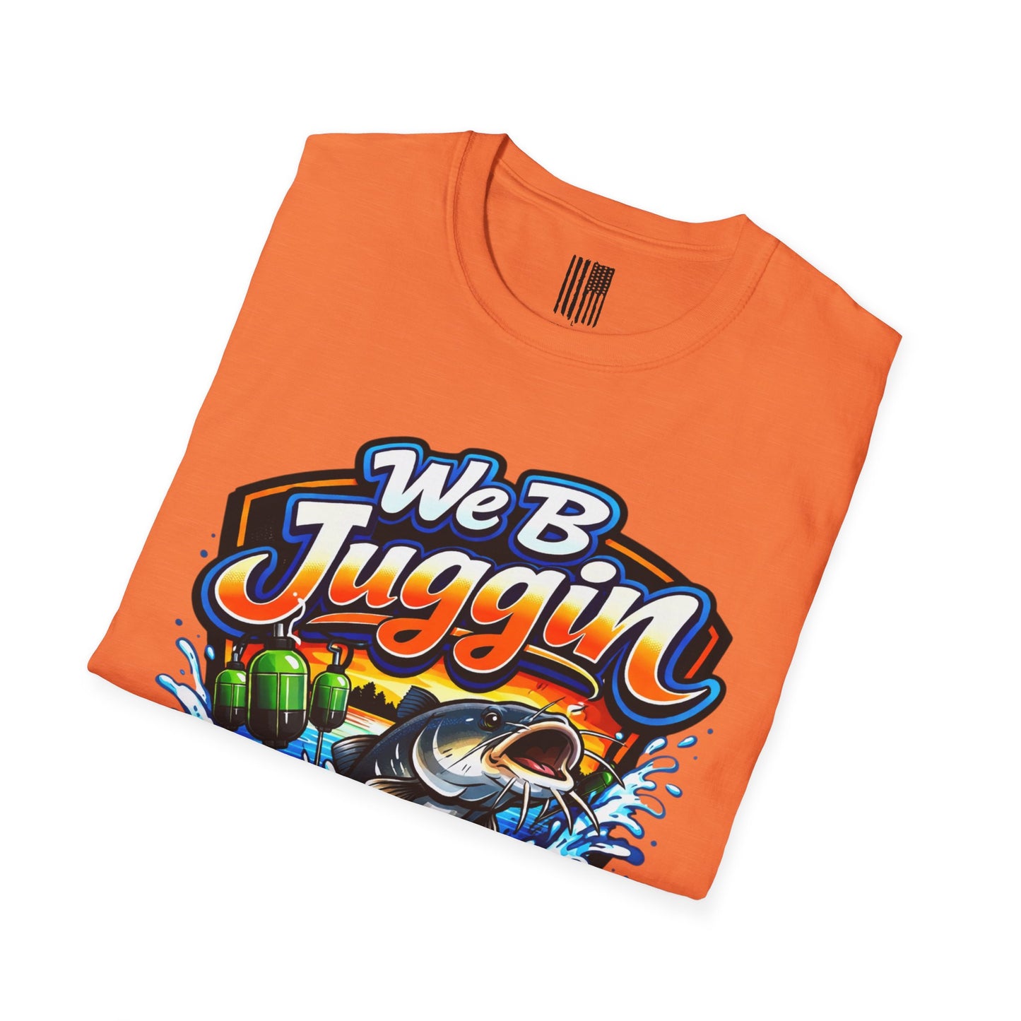 Fishing T-Shirt — "We B Juggin" River Monsters Vertical Trot Lines Graphic Tee