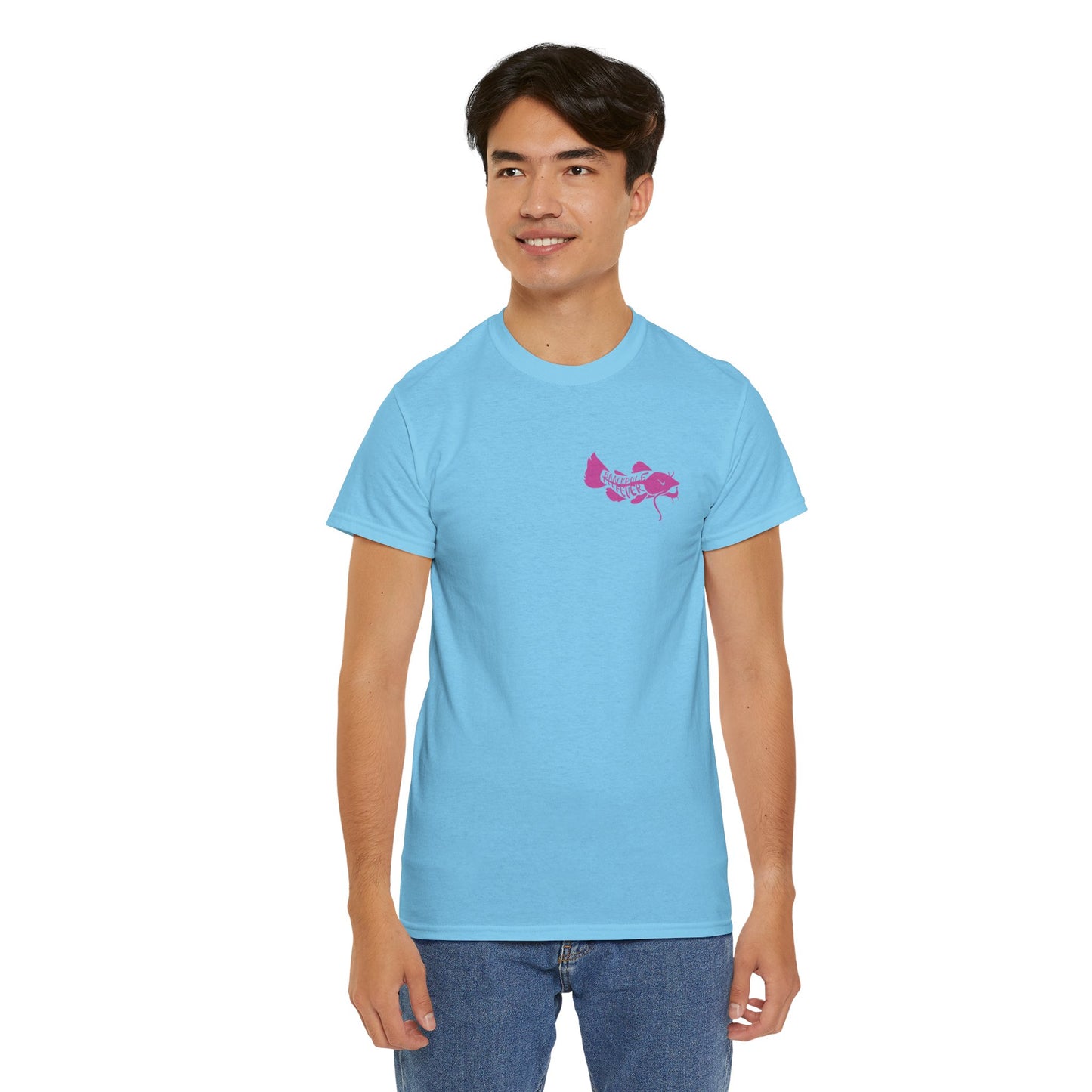 Show Me Those Kitties w/ Pink logo Unisex Heavy Cotton Tee - Fun Graphic T-Shirt for Cat Lovers