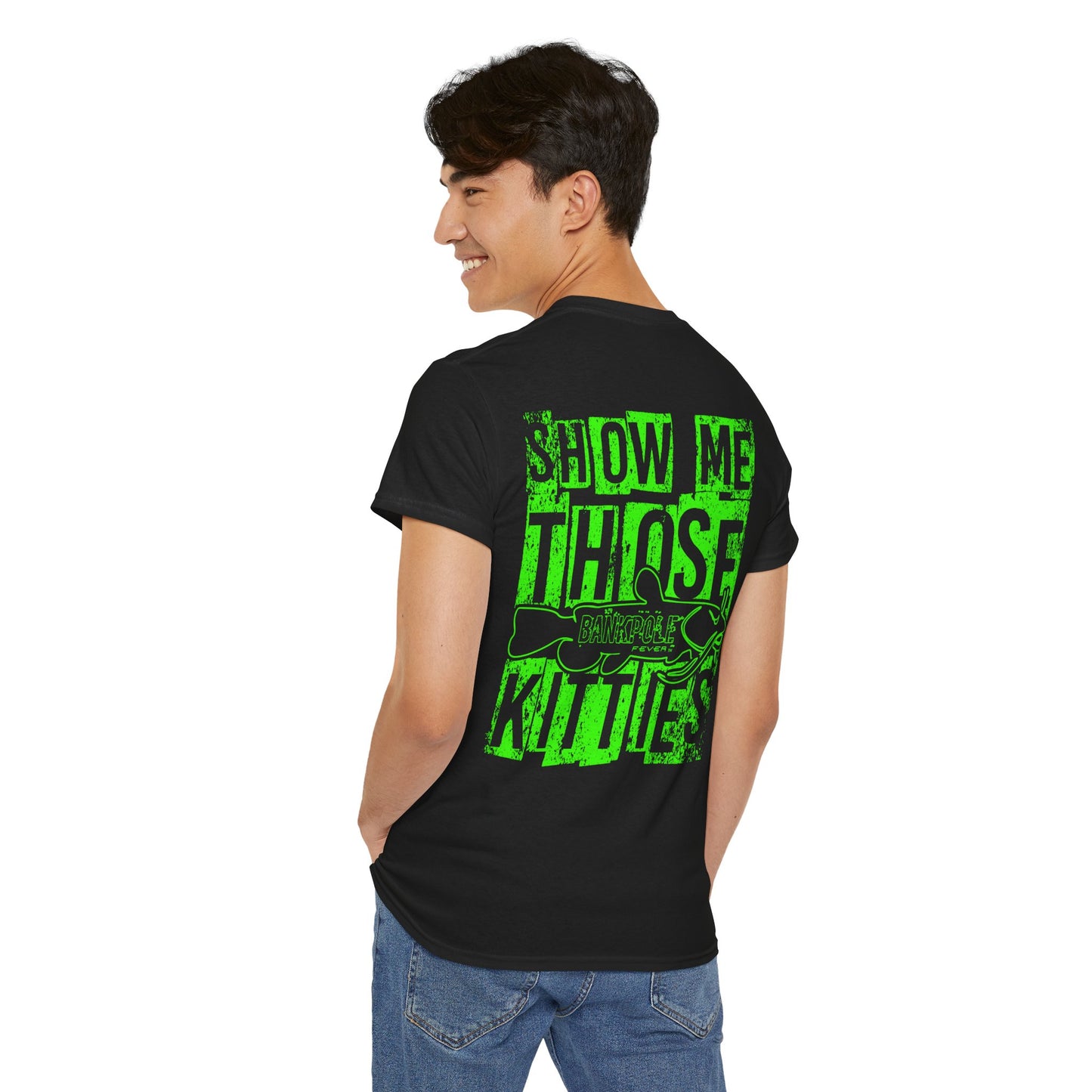 Show-me Those Kitties Heavy Cotton T-Shirt w/ Lime Green logo