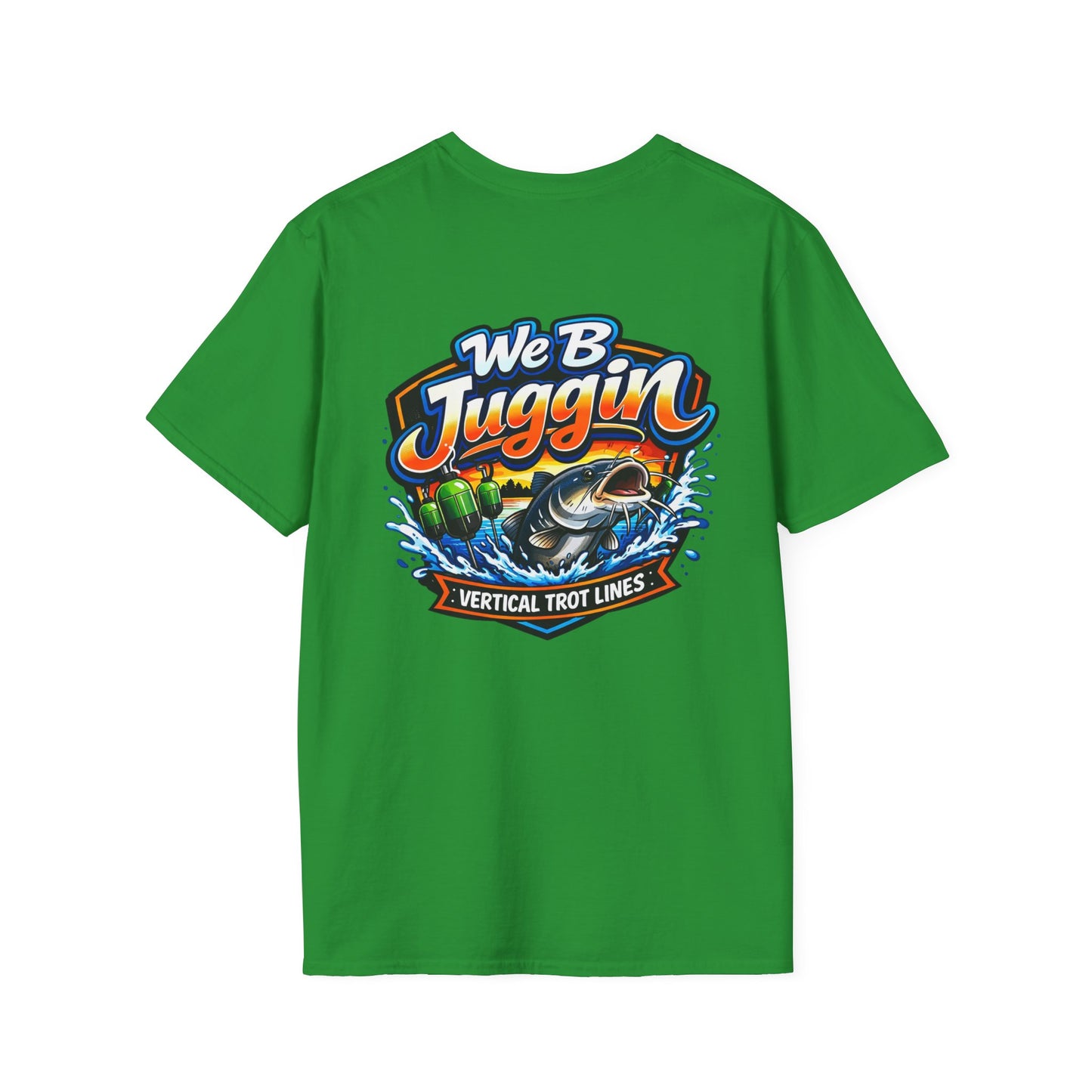 Fishing T-Shirt — "We B Juggin" River Monsters Vertical Trot Lines Graphic Tee