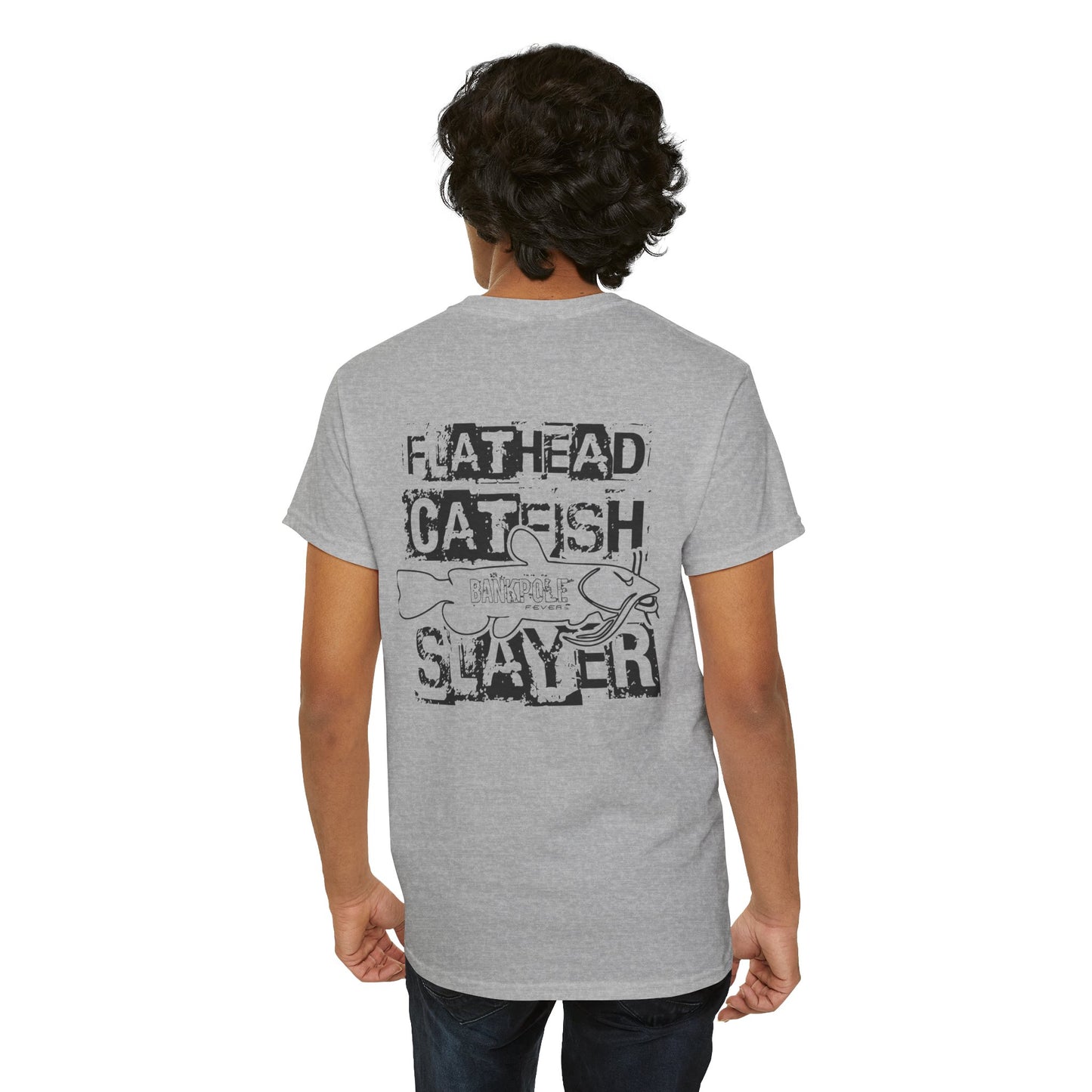 Mens/ Women's Adult Flathead Catfish Slayer Unisex Heavy Cotton Tee - Fun Fishing Shirt for Anglers