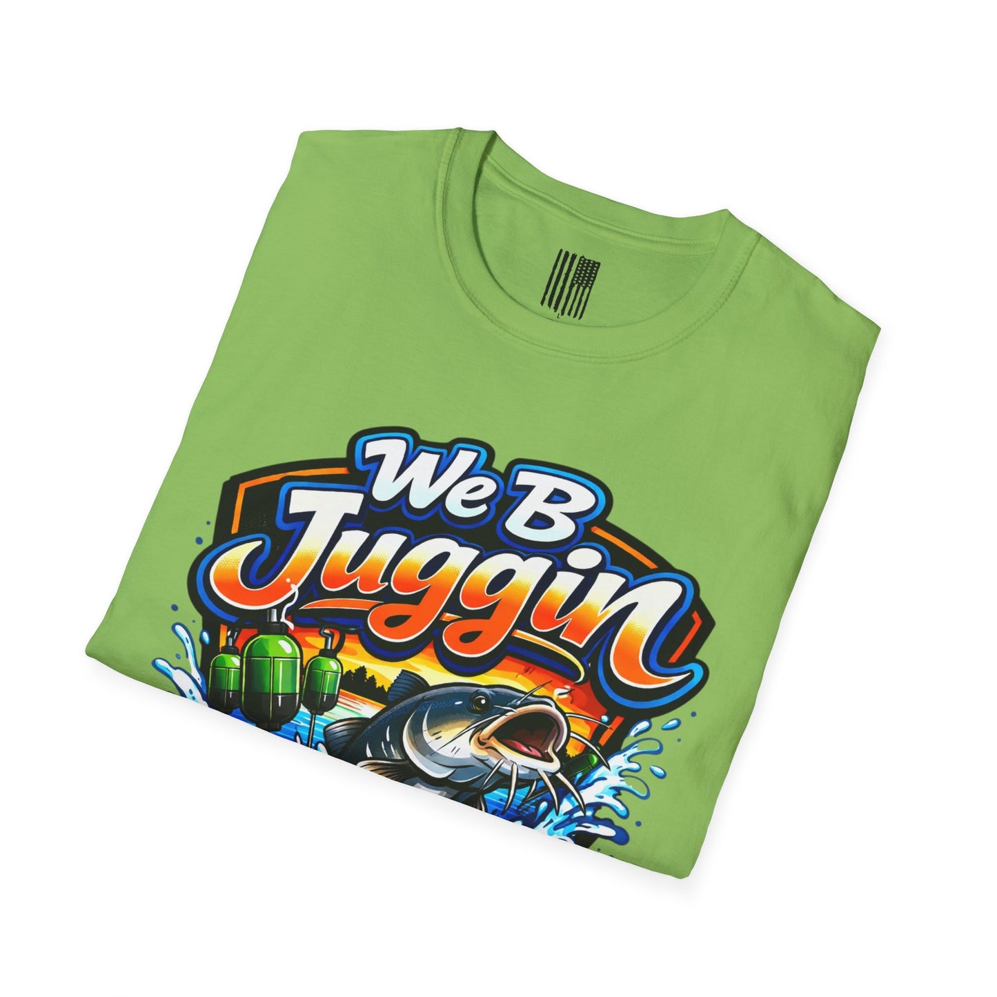 Fishing T-Shirt — "We B Juggin" River Monsters Vertical Trot Lines Graphic Tee