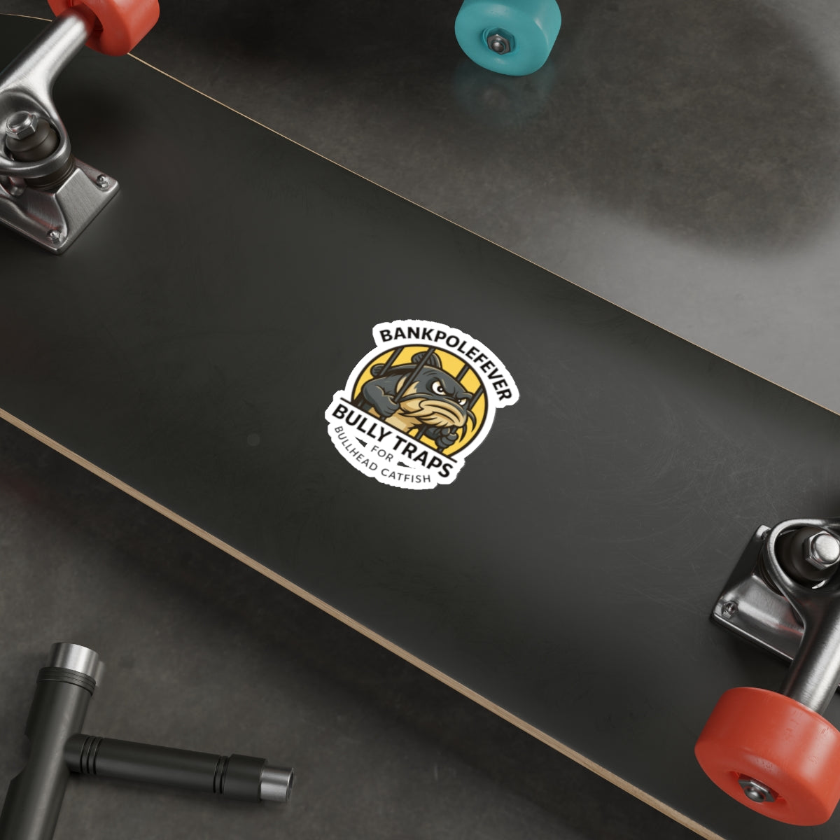 Die-Cut Sticker — “Bully Traps” Bullhead Catfish Fishing Logo (BankPoleFever)