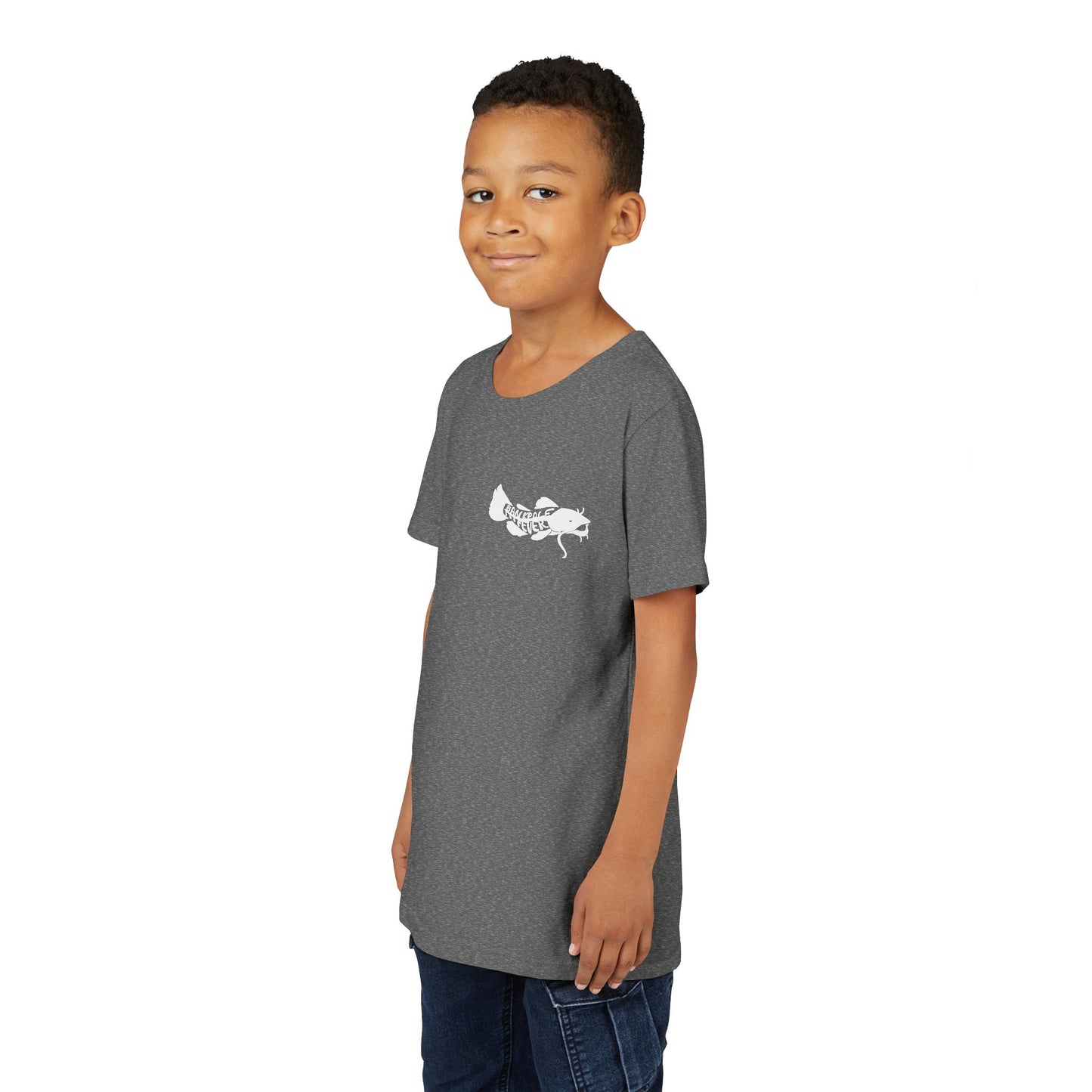 Funny Youth Short Sleeve Tee - Show Me Those Kitties Fishing Shirt
