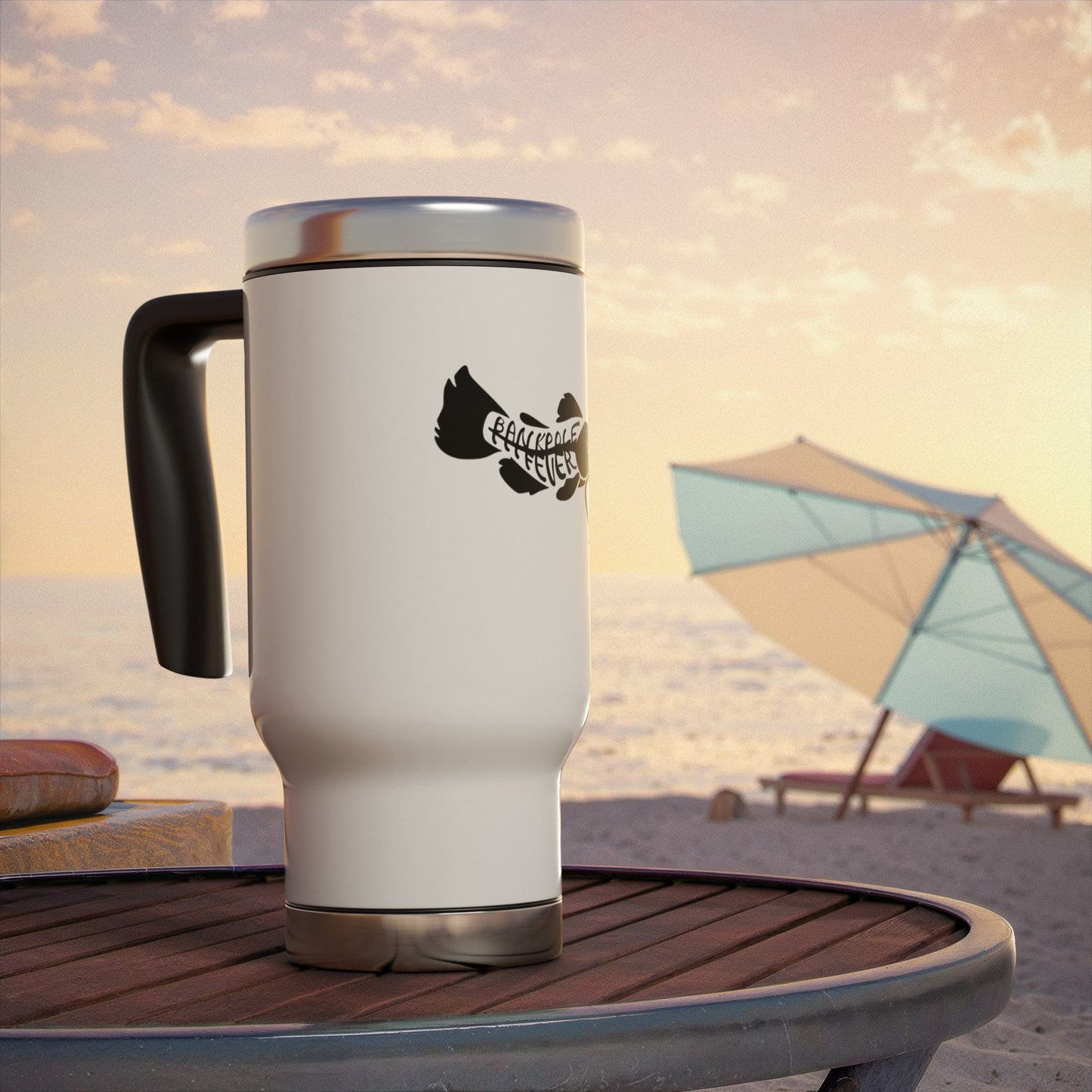 Fish Lover's Stainless Steel Travel Mug - 14oz with Handle