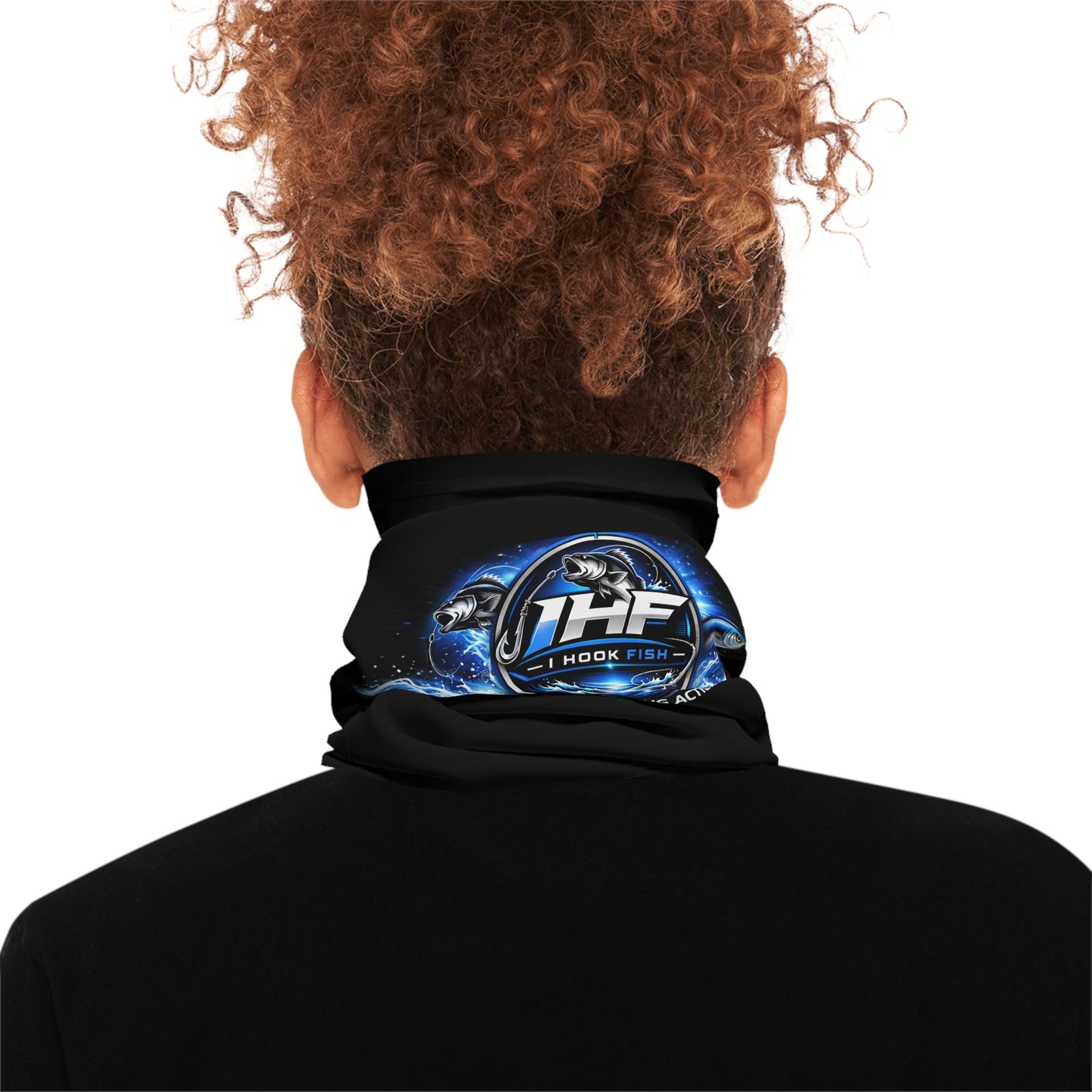 Fishing Logo Neck Gaiter — I Hook Fish Midweight Face Cover