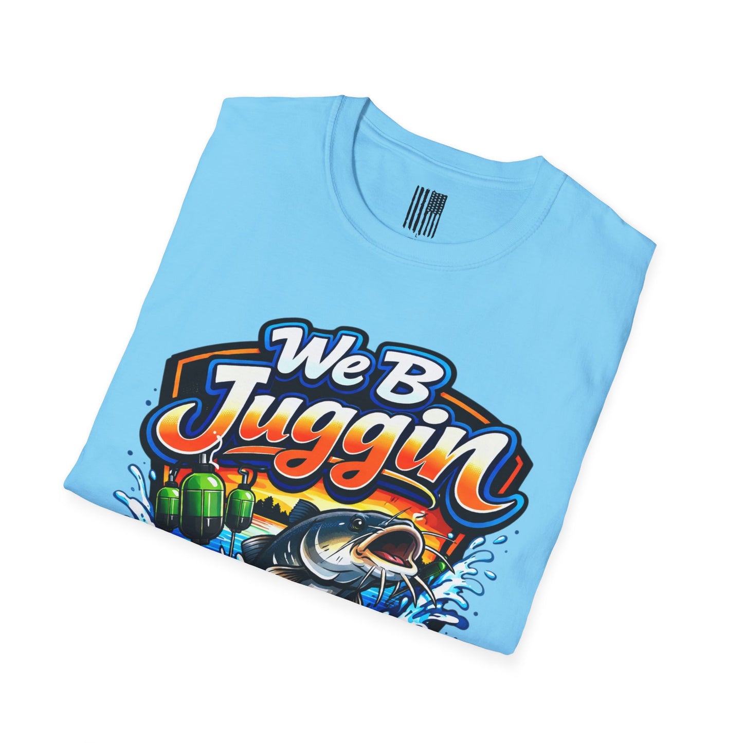 Fishing T-Shirt — "We B Juggin" River Monsters Vertical Trot Lines Graphic Tee