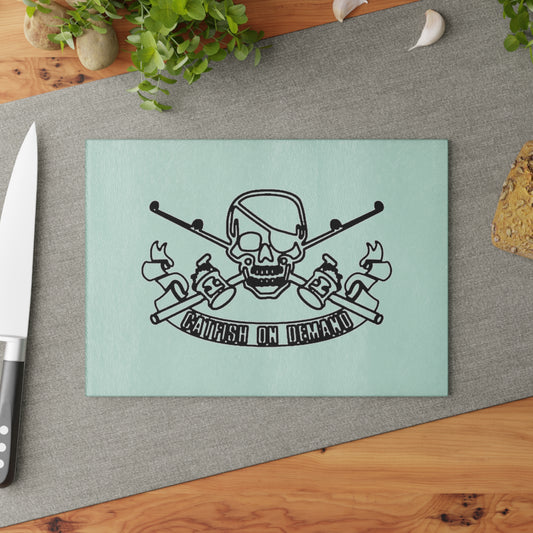 Unique Skull Graphic Glass Cutting Board - Perfect for Chefs & Gift Lovers!