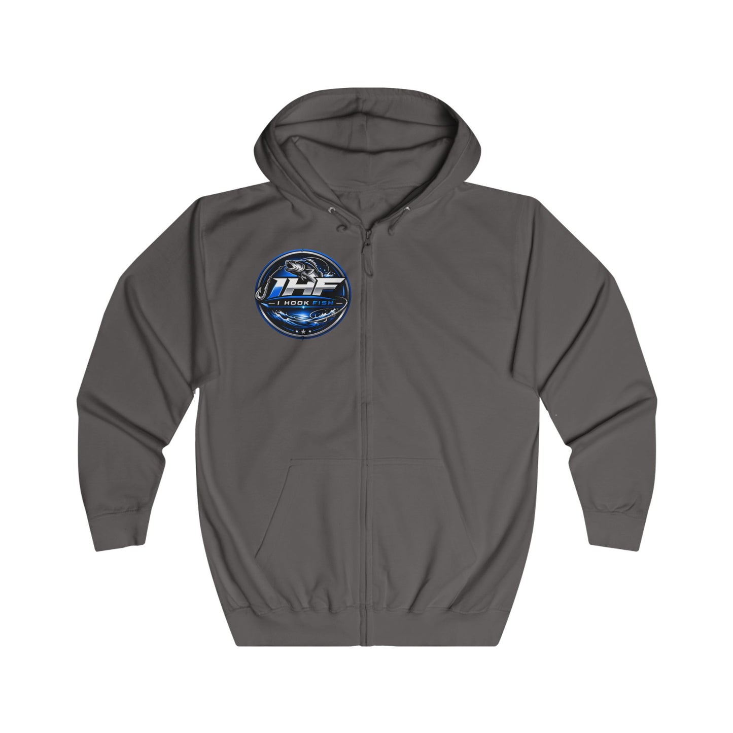 THF Racing Logo Zip Hoodie — Motorsport Graphic Full-Zip Hooded Jacket