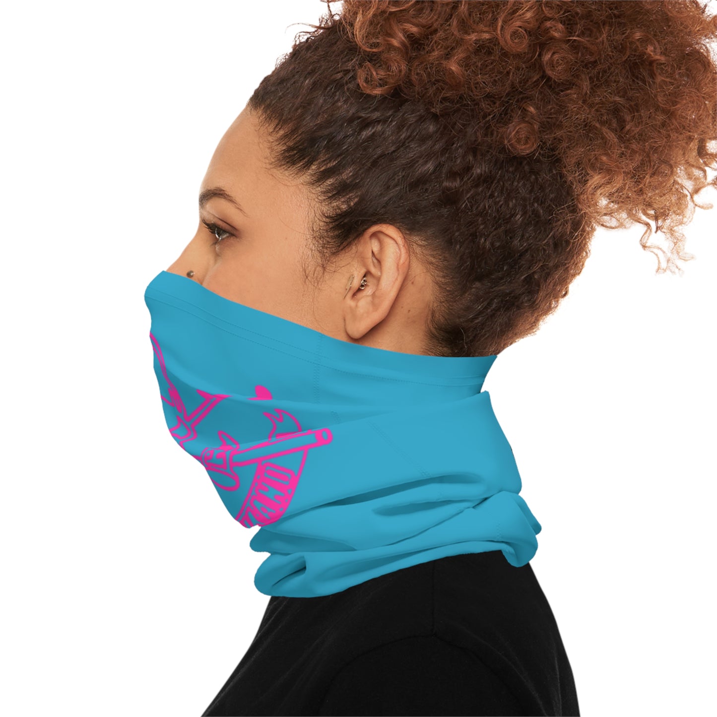 Skull and Crossbones Design Midweight Neck Gaiter - Turquoise