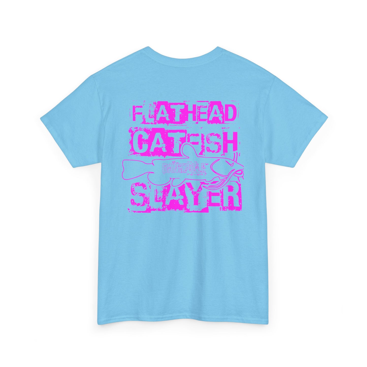 Mens/ Women's Adult Flathead Catfish Slayer Unisex Heavy Cotton Tee - Fun Fishing Shirt for Anglers