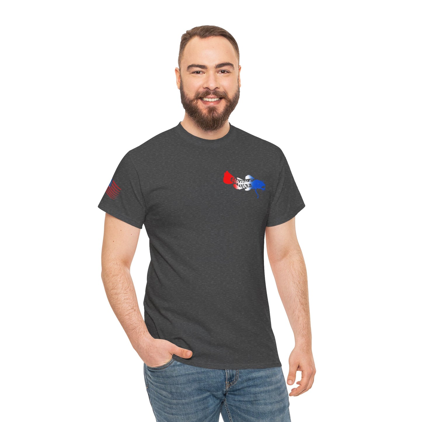 Red/white/Blue Show Me Those Kitties Unisex Heavy Cotton Tee – Bold Graphic T-Shirt for Fishermen