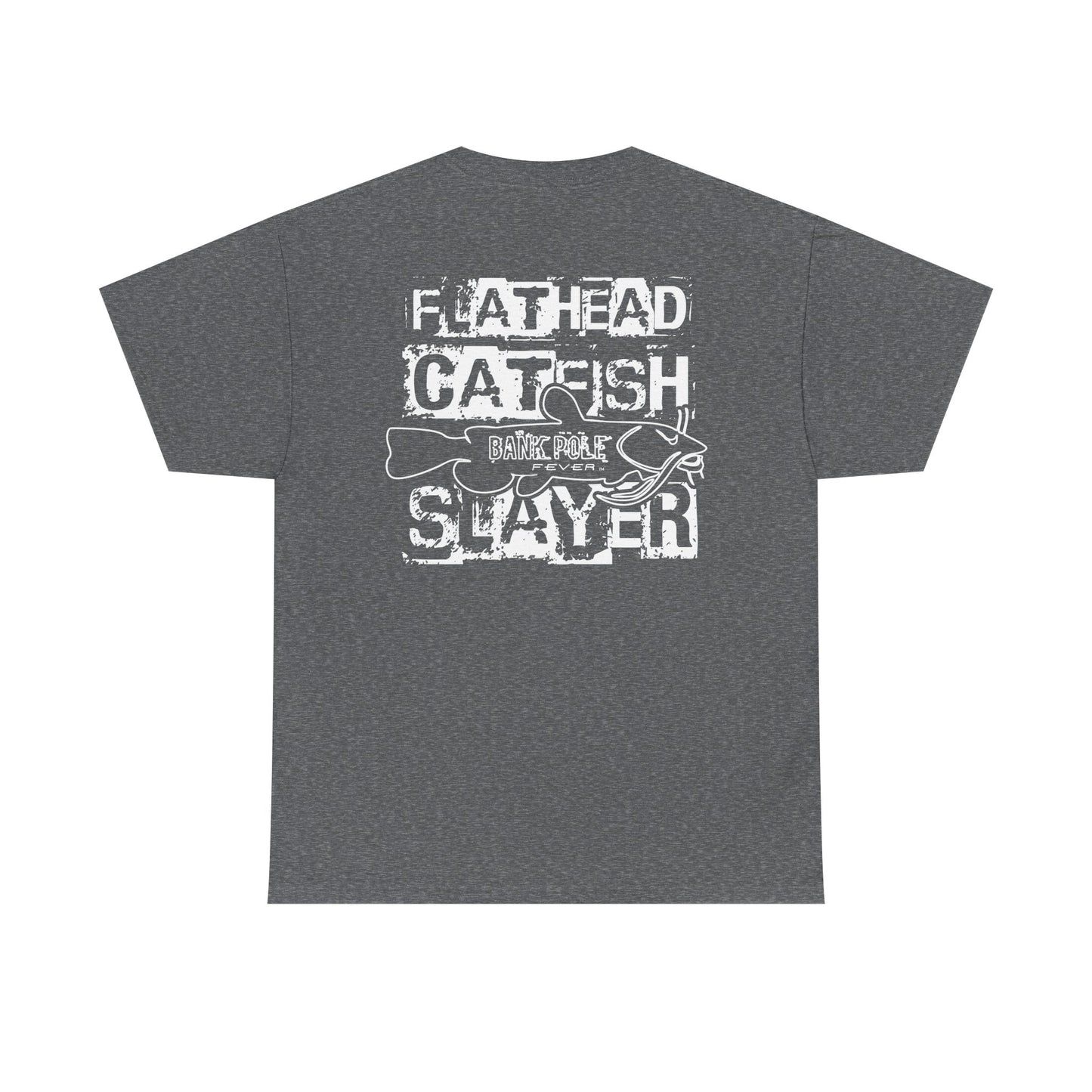 Mens/ Women's Adult Flathead Catfish Slayer Unisex Heavy Cotton Tee - Fun Fishing Shirt for Anglers