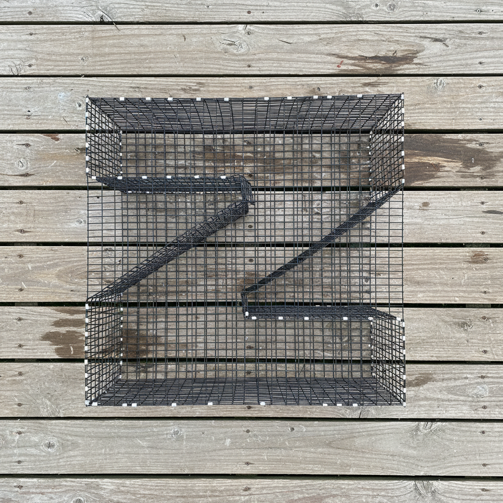 Black Z-Trap flat on dock